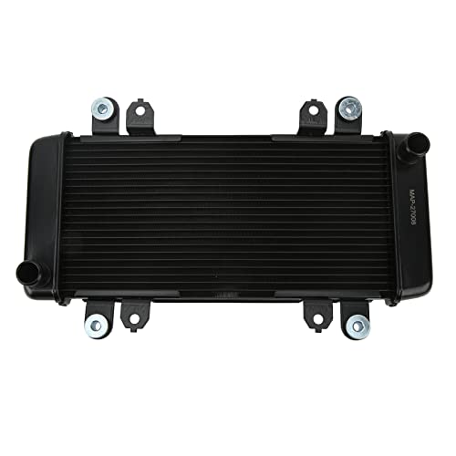 Motorrad-Kühlerkühler, Kühlwassertank-Baugruppe aus Aluminium, kühlt Öl effizient für NINJA 300 EX300 2013–2018 (Schwarz) von Cerlyiont