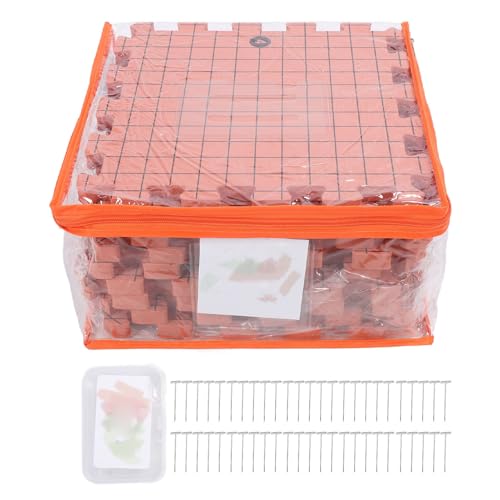 Strickblockermatten Foam -Verriegelungsbretter zum Stricken, 9pcs mit 50 Pcs t Pins Ziegelrot, Handwerk und Organisieren von Cerlyiont
