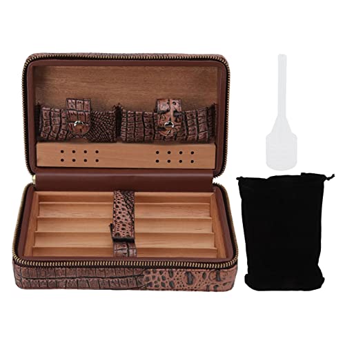 Zigarre Humidor Hülle tragbare Leder -Luftbefeuchter -Reisezigarrenschachtel für 4pcs Zigarren Gentlemen Damen Frauen von Cerlyiont