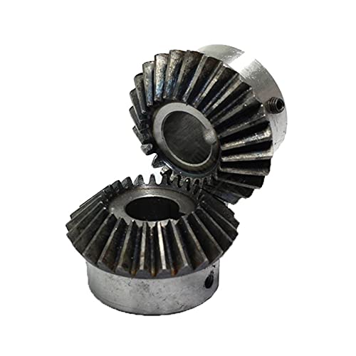 2 Pcs Kegelrad 2 Modulus 20 Zähne Innenlochdurchmesser 8-20mm Zahnrad 90 Grad Eingriffswinkel Stahl Gears Schraubloch M5 von Cerobit