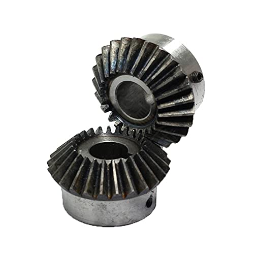 2 Pcs Kegelrad 2 Modulus 25teeth Innenlochdurchmesser 10-22mm Zahnrad 90 Grad Eingriffswinkel Stahl Gears Schraubloch M5 von Cerobit