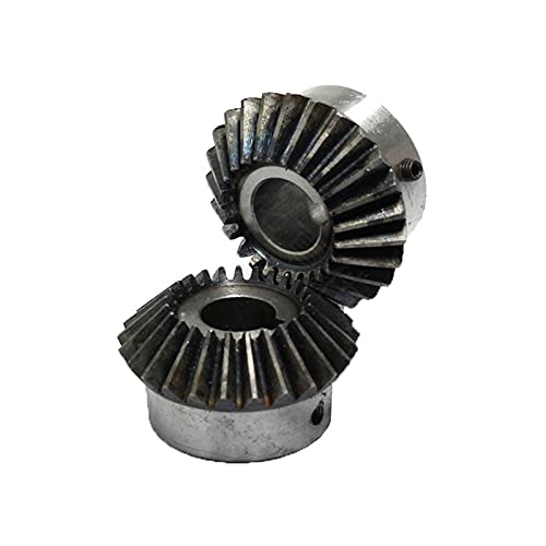 2 Pcs Kegelrad 3 Modulus 20 Zähne Innenlochdurchmesser 15-28mm Zahnrad 90 Grad Eingriffswinkel Stahl Gears Schraubloch M6 von Cerobit