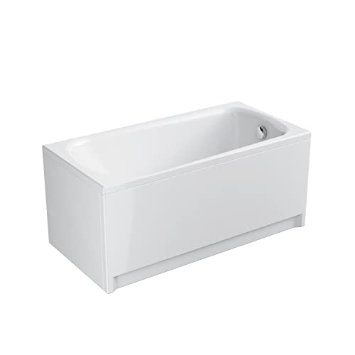 CERSANIT Badewanne Freistehend Rechteckig | L x B x H: 140 x 70 x 42 cm | Badewanne Dusche NAO | Duschbadewanne Erwachsene | Freistehende Badewanne mit Verstellbaren Füßen | Farbe: Acryl Weiß von cersanit