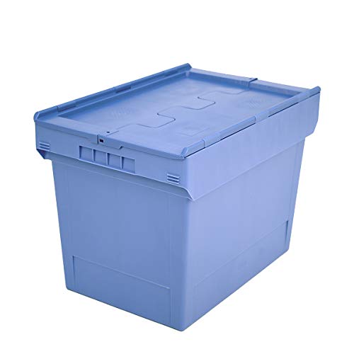 Bito 6-11122 Mehrwegbehälter MB mit anscharniertem zweiteiligem Klappdeckel, MBD64421, Inhaltsbelastung 35 kg, Plastik, taubenblau, 62 x 81 x 41 cm von Certeo