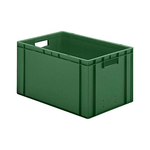 Euro-Format-Stapelbehälter, Wände und Boden geschlossen - LxBxH 600 x 400 x 320 mm - grün, VE 5 Stk - Euronorm Stapelkasten Euronorm Stapelkästen Euronorm-Stapelkasten Kunststoff-Stapelkasten von Certeo