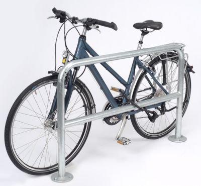 Fahrrad-Anlehnbügel, schlicht - Länge 1200 mm - verzinkt, zum Aufdübeln - Anlehnbügel Anlehnbügel für Fahrräder Einzelständer Fahrradanlehnbügel Radständer von Certeo