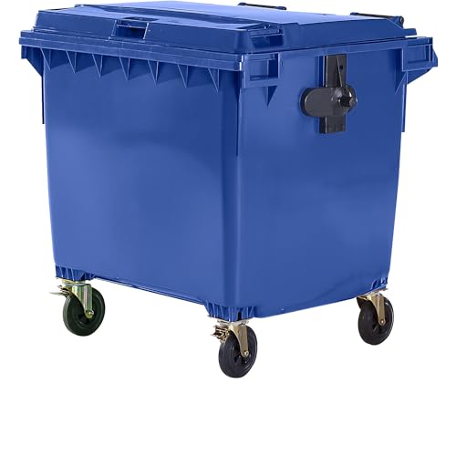 SSI Schäfer | Müllcontainer aus Kunststoff | DIN EN 840 | Volumen 1100 l | BxHxT 1370 x 1470 x 1115 mm | blau. von Certeo