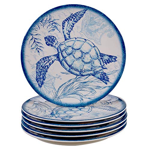 Certified International 28191SET6 Oceanic Salat-/Dessertteller, Melamin, 22,9 cm, mehrfarbig, 6 Stück von Certified International