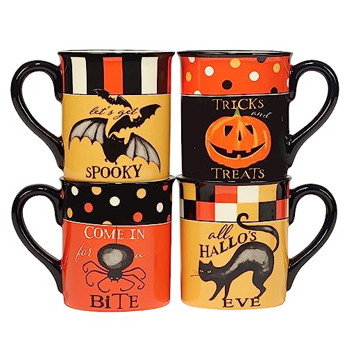 Certified International Gruselige Halloween-Tasse, 530 ml, mehrfarbig, 4 Stück von Certified International