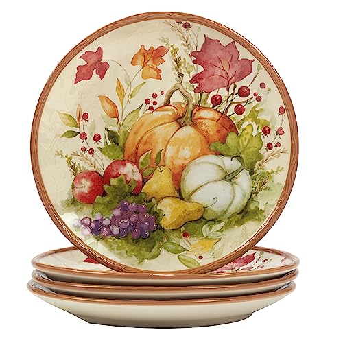 Certified International Harvest Blessings Speiseteller Servierteller, 27,3 cm, mehrfarbig, 4 Stück von Certified International