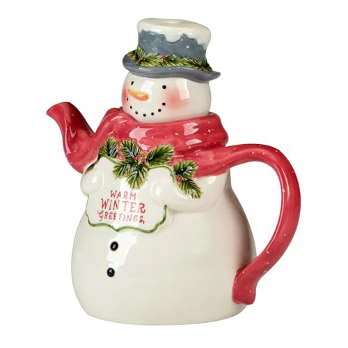 Certified International Snowman Greetings 3D-Teekanne von Certified International