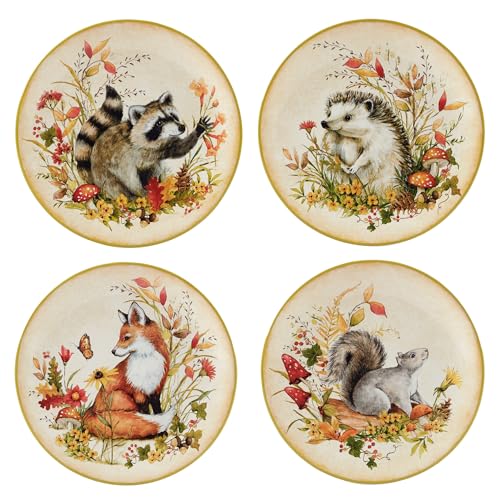 Certified International Woodland Critters Salat-/Dessertteller, 22,9 cm, 4 Stück von Certified International