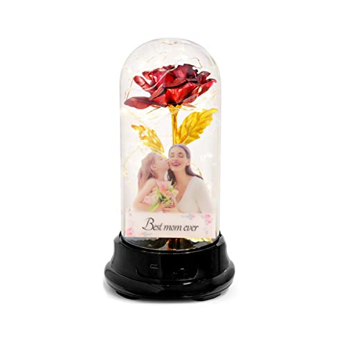 Certykllp Benutzerdefinierte Foto Rose Geschenke für sie, Rose Blume Geschenk in Glaskuppel mit LED-Licht Muttertag Rose Geschenkideen, Geburtstagsgeschenke für Frauen Oma Frau Töchter Certykllp Benutzerdefinierte Foto Rose Geschenke für sie, Rose Blume Geschenk in Glaskuppel mit LED-Licht Muttertag Rose Geschenkideen, Geburtstagsgeschenke für Frauen Oma Frau Töchter von Certykllp