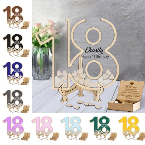 Certykllp Personalised 18th Birthday Guest Book Alternative 18 Birthday Party Decorations Custom Number 18 Drop Box Frame Guest Book Sign with 30-100 Wooden Hearts 18th Birthday Gifts Certykllp Personalised 18th Birthday Guest Book Alternative 18 Birthday Party Decorations Custom Number 18 Drop Box Frame Guest Book Sign with 30-100 Wooden Hearts 18th Birthday Gifts von Certykllp