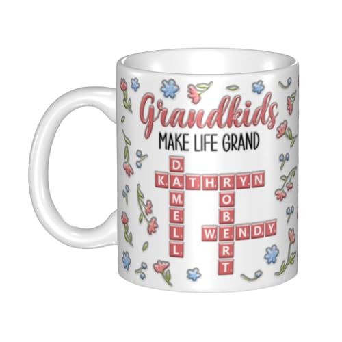 Certykllp Personalisierte Tasse mit englischsprachigem Kreuzworträtsel-Puzzle-Tasse, Geschenk für Großmutter, Opa, Großeltern mit Namen des Enkelkinders, Kaffeetasse Certykllp Personalisierte Tasse mit englischsprachigem Kreuzworträtsel-Puzzle-Tasse, Geschenk für Großmutter, Opa, Großeltern mit Namen des Enkelkinders, Kaffeetasse von Certykllp