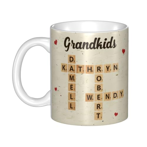 Certykllp Personalisierte Tasse mit englischsprachigem Kreuzworträtsel-Puzzle-Tasse, Geschenk für Großmutter, Opa, Großeltern mit Namen des Enkelkinders, Kaffeetasse Certykllp Personalisierte Tasse mit englischsprachigem Kreuzworträtsel-Puzzle-Tasse, Geschenk für Großmutter, Opa, Großeltern mit Namen des Enkelkinders, Kaffeetasse von Certykllp