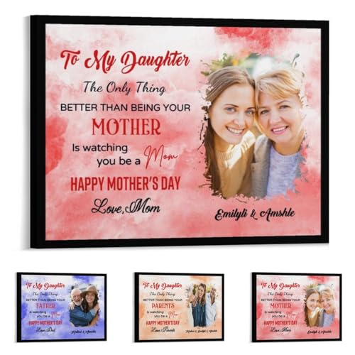 Leinwanddrucke mit Namen, Portrait, personalisierbar mit Aufschrift "To My Daughter From Mom", personalisierbar, "The Only Thing Better Than Being Your Mother's Is Watching You Be A Mom" (A-3) von Certykllp
