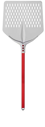 Cerutti Inox Srl 752F36D Pizzaschaufel quadratisch gelocht, Linie Tulip, 36 x 36 cm mit Griff von 60 cm aus eloxiertem Aluminium von Cerutti Inox Srl