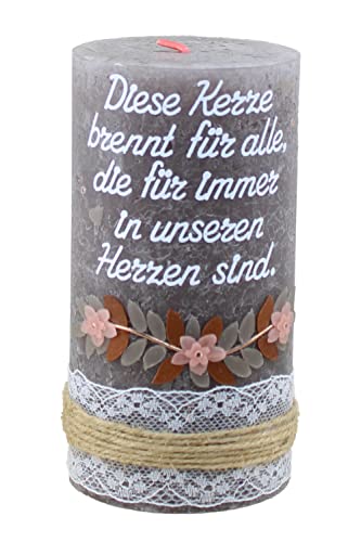 Cerziies® Trauerkerze Rustik FÜR Immer individuell und handverziert 1774 von Cerziies