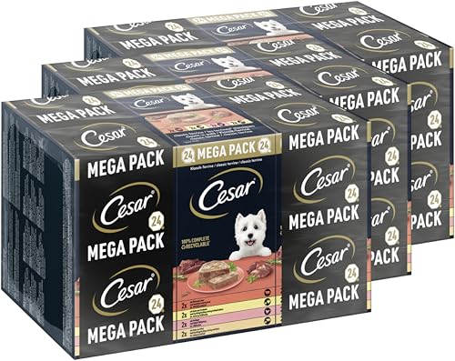 CESAR® Schale Multipack Klassik-Terrine 4 Varietäten Mix 3 x 24 x 150g von Cesar