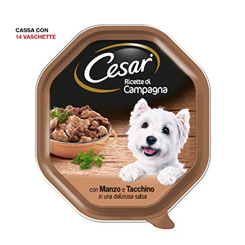 Cesar Rezepte von Landfutter für Hund mit saftigem Rindfleisch, Nudeln, Karotten und Petersilie 150 g - 14 Tabletten von Cesar