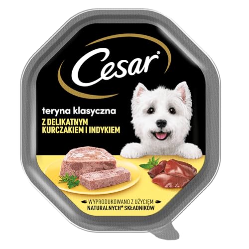 Cesar Klassik-Terrine Nassfutter für ausgewachsene Hunde mit zartem Huhn und Truthahn, Schale 14 x 150g von Cesar