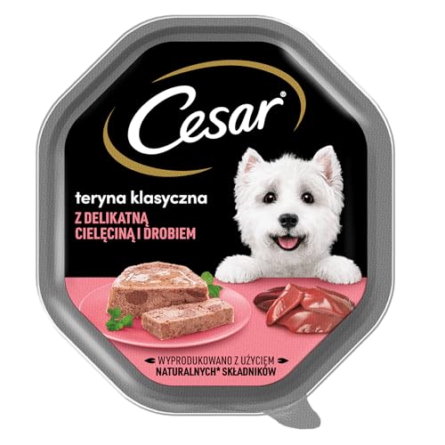 Cesar Klassik-Terrine Nassfutter für ausgewachsene Hunde mit zartem Kalb und Geflügel, Schale 14 x 150g von Cesar