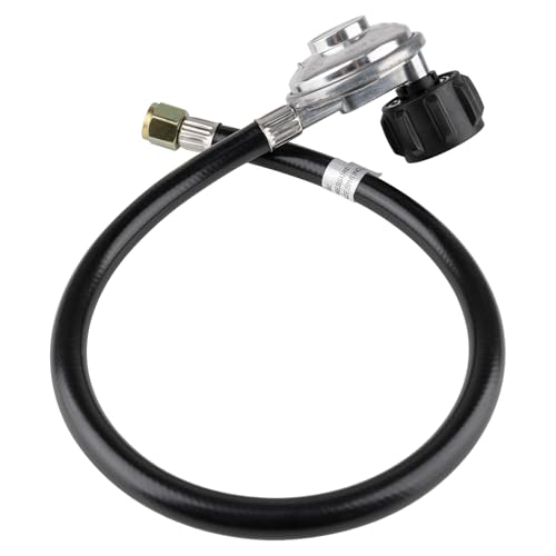 Cesilili Propangas-Adapterschlauch und Regler, universeller Propangas-Adapter für 2,3–18,1 kg Tank, Gasgrill und Grillplatte, QCC1-Anschluss, einfach zu installieren, 60 cm von Cesilili