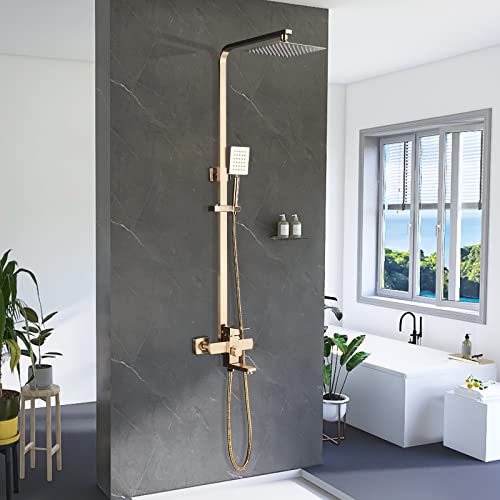 Duschsäule, goldfarben, Duschsystem, Duschablage, Set, Wand-Dusch-Set, solide, Einbau-Dusche, goldfarben Duschsäule, goldfarben, Duschsystem, Duschablage, Set, Wand-Dusch-Set, solide, Einbau-Dusche, goldfarben von Cesinkin