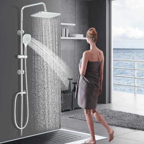 Cesinkin Duschset ohne Armatur Regendusche Duschsystem mit Übergröße 30X20cm Überkopfbrauseset und 2 Funktionen Handbrause Edelstahl Duschsystem Chrom Cesinkin Duschset ohne Armatur Regendusche Duschsystem mit Übergröße 30X20cm Überkopfbrauseset und 2 Funktionen Handbrause Edelstahl Duschsystem Chrom von Cesinkin