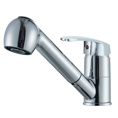 Cesinkin Wasserhahn Küche Ausziehbar Chrom Küchenarmaturen Hochdruck Herausziehbare 360° Drehbare Armatur mit 2 Sprühmustern Edelstahl von Cesinkin