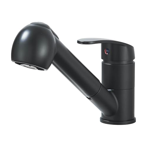 Cesinkin Wasserhahn Küche Ausziehbar Armatur Küchenarmaturen Herausziehbare Brause Schwarz Armaturenset Hochdruck Lang Ausziehbar 360° Drehbare mit 2 Sprühmustern Edelstahl von Cesinkin