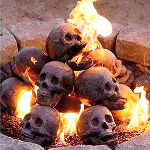 Terrifying Human Skull Fire Pit - Reusable Imitated Ceramic Fireproof Fire Pit Skull,Halloween Skull Shaped Fire Stones for Fire Pit Bonfire Campfire Fireplaces von Cesisan