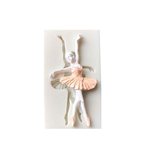 Niedliche kleine Ballerina in Bewegung, lustige 3D-Silikonform zum Selbermachen, Eisblock, Süßigkeiten, Fondant, Schokolade, Gummi, flexible Seife, Kuchen, Mousse, Gelee, Kerzen-Dekoration von Cestony