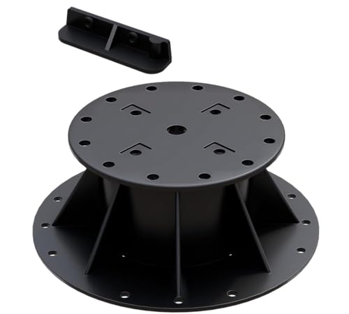 Ceta Verstellbarer Terrassensockel, 10 Stück, 28 mm-76 mm, Schuppenbasis, Erhöhungslagerstütze, Schuppenstütze, Füße geeignet für DIY-Projekte, Deck-Nivellierung, Schuppennivellierung, hält 900 kg (52 von Ceta Composite Decking