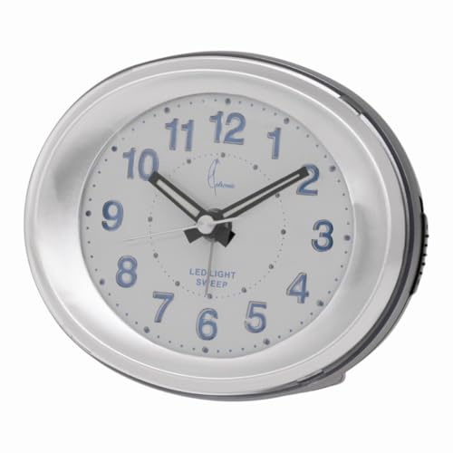 Cetronic Grauer Wecker mit leisen Bewegungsfunktionen, Progressiver Alarm, Schlummerfunktion (Snooze), LED-Beleuchtung von Cetronic