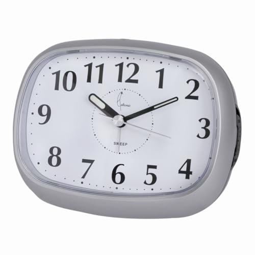 Cetronic Grauer Wecker mit leiser Bewegung, Schlummerfunktion (Snooze) von Cetronic