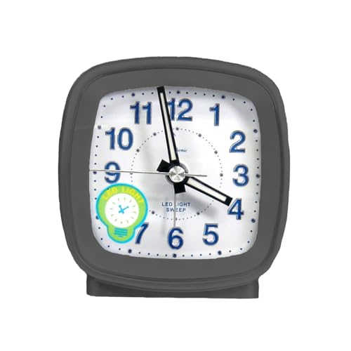 Cetronic Wecker Grau mit Progressiver Alarmfunktion (Crescendo), Blaue Hintergrundbeleuchtung, Schlummerfunktion (Snooze) von Cetronic