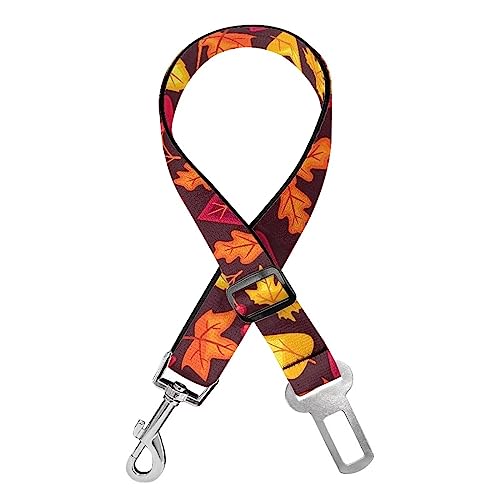 Brpzosi Hunde-Sicherheitsgurt mit Ahornblättern, PetLeash Hundegurt, Auto-Sicherheitsgurt mit Haken und Schnalle, Hundeleine mit 360° drehbarem Karabiner, Haustier-Karabiner, Erntedankfest von Ceudet