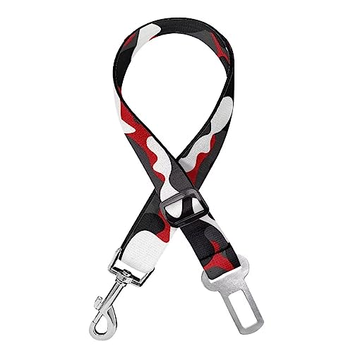 Brpzosi Hunde-Sicherheitsgurt mit Haken und Schnalle, PetLeash Hundegurt, Auto-Sicherheitsgurt, Hundeleine mit 360° drehbarem Karabiner, Haustierzubehör für Hunde, Rot und Schwarz von Ceudet