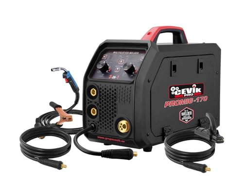 CEVIK PRO CE-PROMIG170 Inverter-Schweißgerät FLUX/MIG/TIG/MMA – 160 A, 60% – 230 V – Faden bis 1 mm – Elektroden bis 3,25 mm – Digitalanzeige – inklusive MIG-Backel, Massezange, Elektrodenhalter CEVIK PRO CE-PROMIG170 Inverter-Schweißgerät FLUX/MIG/TIG/MMA – 160 A, 60% – 230 V – Faden bis 1 mm – Elektroden bis 3,25 mm – Digitalanzeige – inklusive MIG-Backel, Massezange, Elektrodenhalter von CEVIK PRO