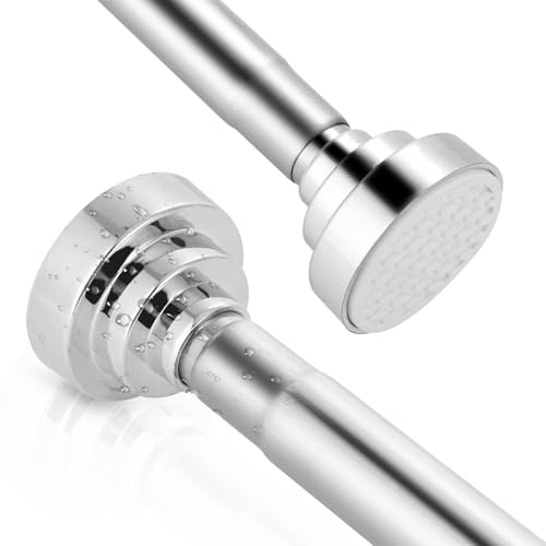 Cexovo Gardinenstange ohne Bohren,Von 75-255cm Länge auswählbar Silber Teleskopstange Vorhang Edelstahl Rutschfest Verstellbar Duschvorhangstange Duschstange Ausziehbar Kleiderstange für Schrank von Cexovo