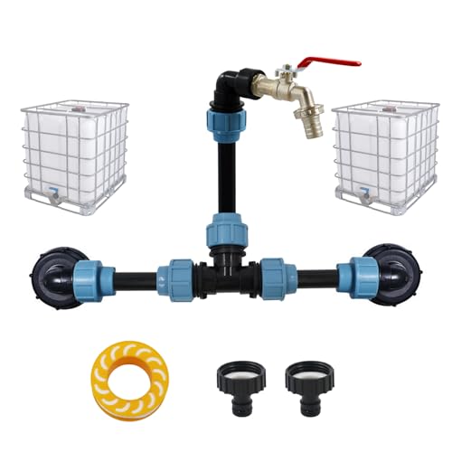 IBC Verbindungssett, IBC Adapter Verbinder für 1-2 Regenwassertanks – mit 3/4" Schwananhals Garten Wasserhahn Auslass, für Regenwassertank Wasserfaß Regenfass IBC-Container IBC Verbindungssett, IBC Adapter Verbinder für 1-2 Regenwassertanks – mit 3/4" Schwananhals Garten Wasserhahn Auslass, für Regenwassertank Wasserfaß Regenfass IBC-Container von CeyKvo