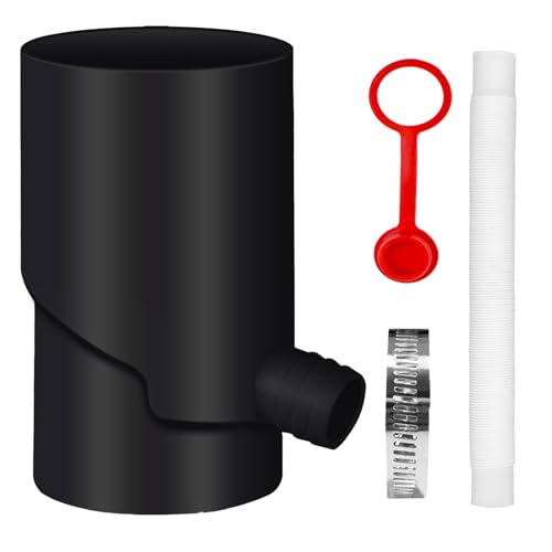 Regenwassersammler 100mm Fallrohr, mit Teleskopschlauch, Frostsicher, Wassersammler, 85% Wasserausbeute (Schwarz) von CeyKvo