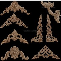 Ecke Holz Applikation Nur Geschnitzte Unlackierte Figuren von CeylonaCrafts