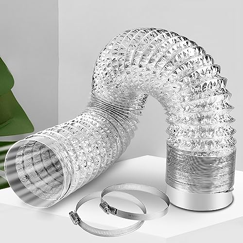 10,2 cm 1,5 m Trockner-Entlüftungsschlauch, flexibler Trocknerentlüftungsschlauch, Cezmkio Trocknerentlüftungs-Kit aus PVC-Aluminiumfolie, für den Innen- und Außenbereich, robustes von Cezmkio