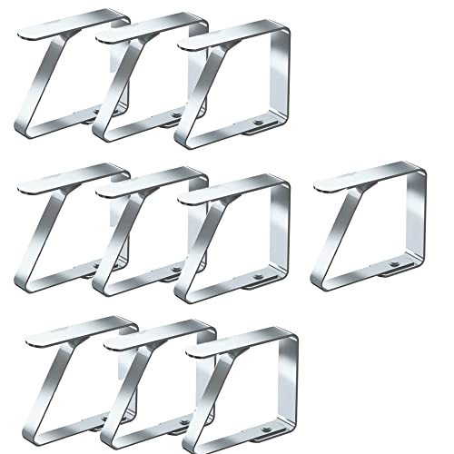 Cezmkio Tischdeckenklammern 10 Stück – Edelstahl 4 x 5 cm Tischdeckenklammern, Tischdeckenhalter Ideal für Restaurant, Picknicks, Festzelte, Hochzeiten, Abschlussfeier von Cezmkio