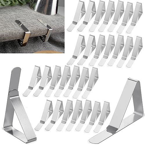 Cezmkio Tischdeckenklammern 30 Stück – Edelstahl 4 x 5 cm Tischdeckenklammern, Tischdeckenhalter Ideal für Restaurant, Picknicks, Festzelte, Hochzeiten, Abschlussfeier von Cezmkio