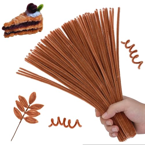 Cfcyhla 200 Stück Pfeifenreiniger,Chenilledraht 30CM,Plüschdrähte Biegeplüsch Weihnachten Pfeifenreiniger Set für Kinder Zum Basteln und Dekorieren DIY Basteln und Dekorieren (KAFFEE) von Cfcyhla