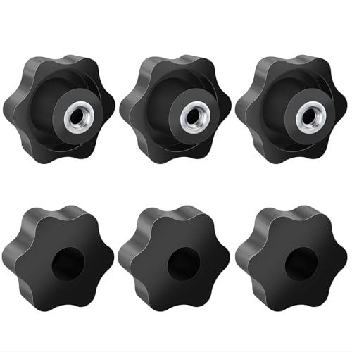 Cfcyhla Sterngriffmutter M6 6 Stück,Rändelschraube Äußerer Durchmesser 38mm,Rändelschraube Innengewinde Messing,Sterngriffmutter Innengewinde Messing für Werkzeugmaschinen, Fitnessgeräte,Maschinen von Cfcyhla